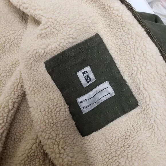 Walls Blizzard Pruf Army Green Canvas Sherpa Lined Coat Size Youth XL 16/18 - Picture 5 of 15